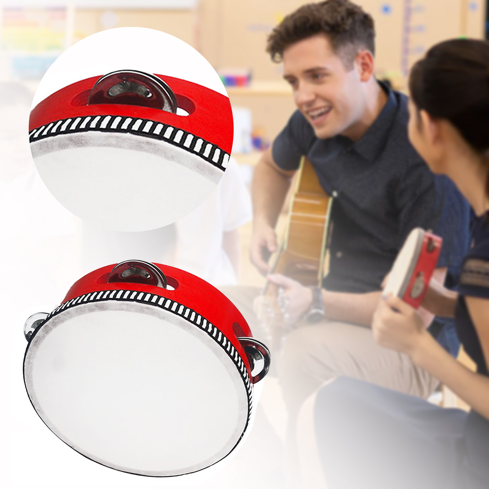 Musical Instrument Types - Tambourines For Children Portable Wooden Tambourine