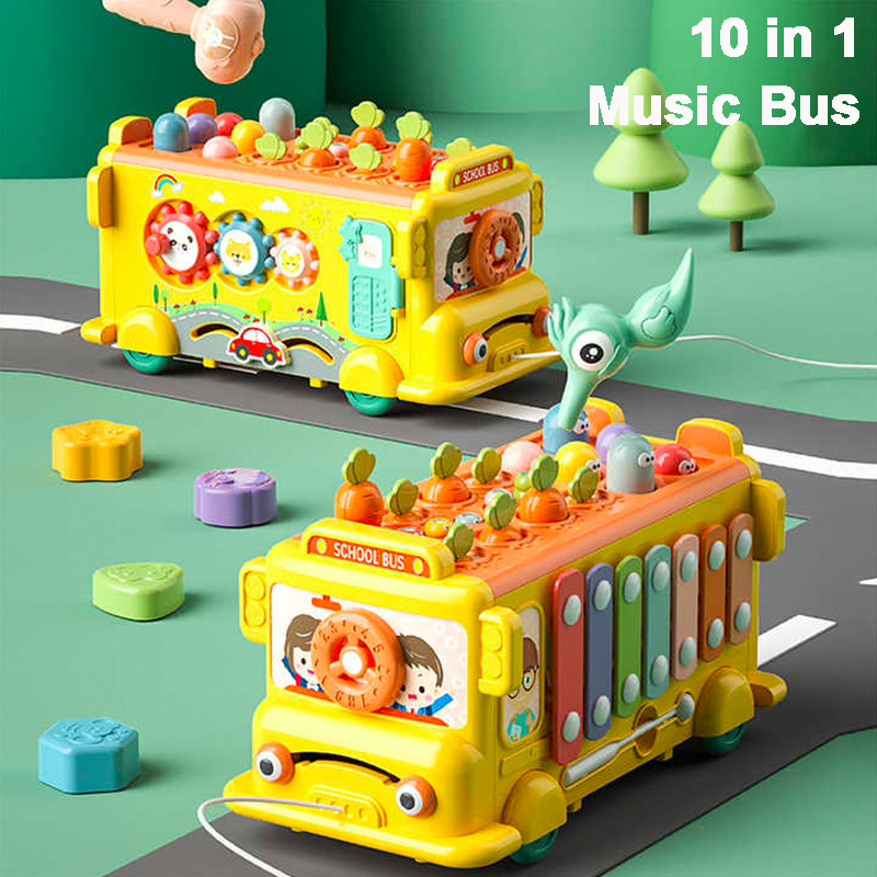 Musical Instruments Game - 10 in 1Multifunction Xylophone Bus Car
