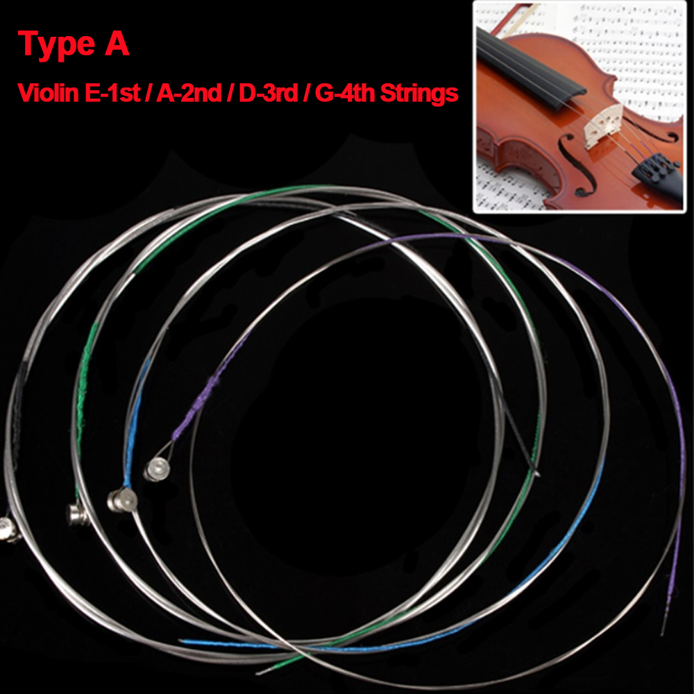 Musical Instrument Veena - 4pcs/set Violin Strings E-A-D-G Steel Core