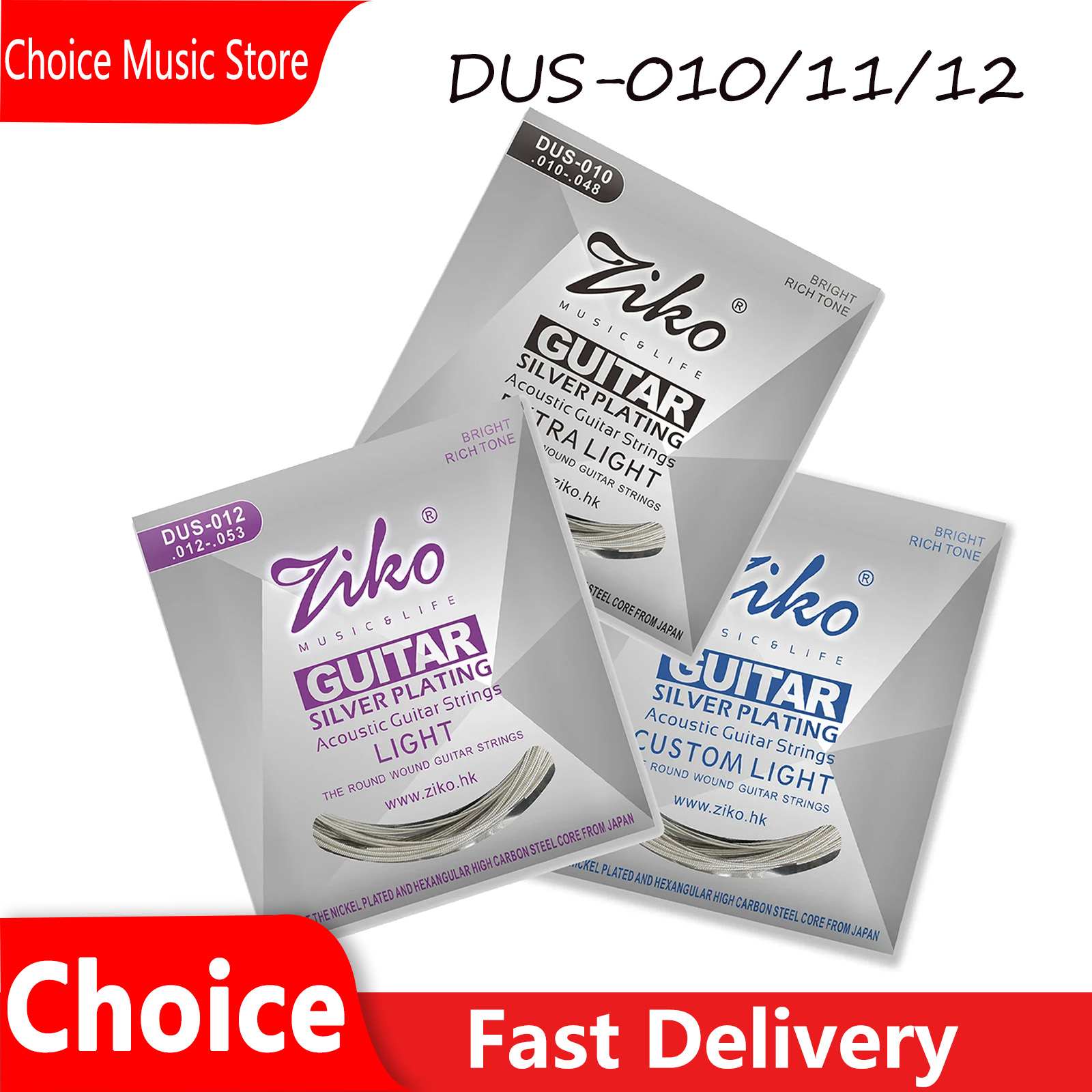Musical Instrument Strings - Ziko Acoustic Guitar Strings Set 010