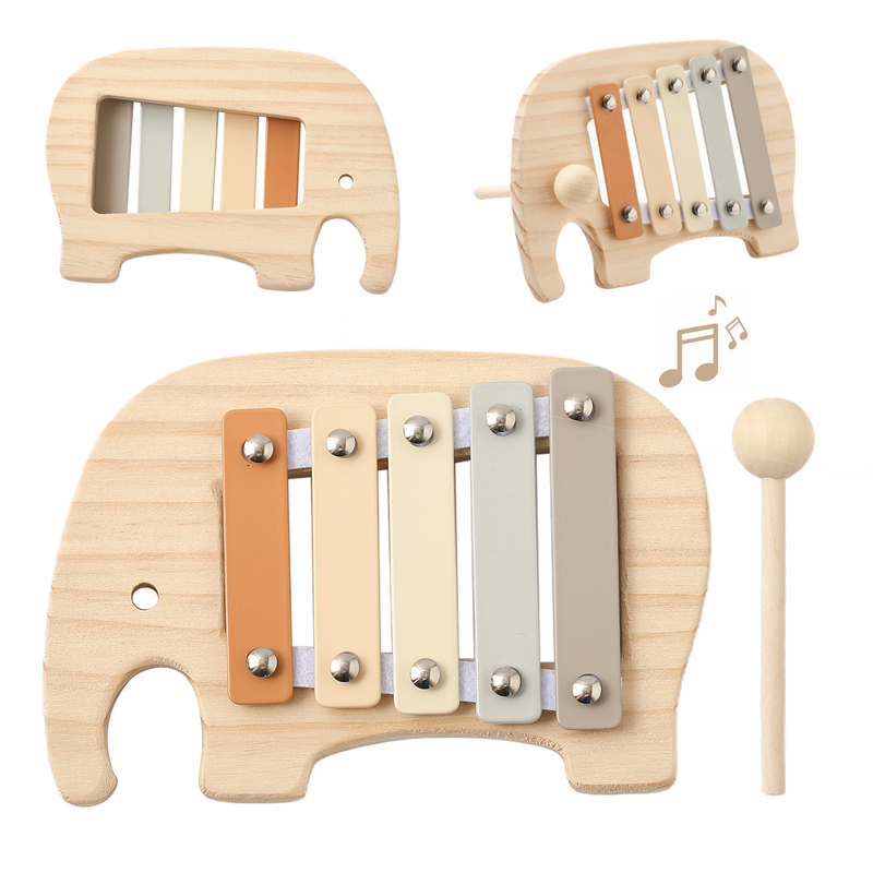 Musical Instruments Game - Baby Montessori Toy Cartoon Elephant Percussion