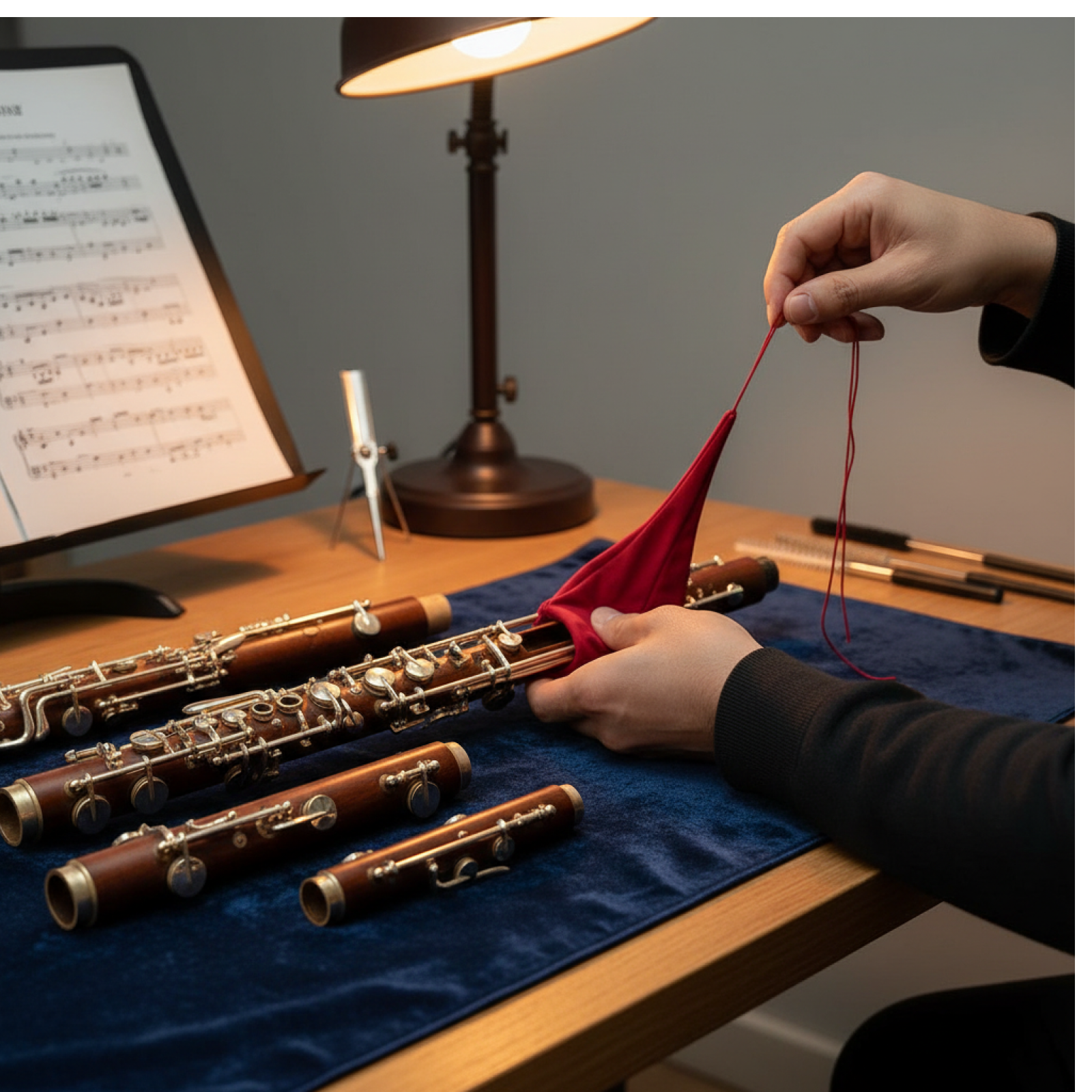 Bagpipe Practice Chanter - Practical Red Oboe Water Absorbing Cloth