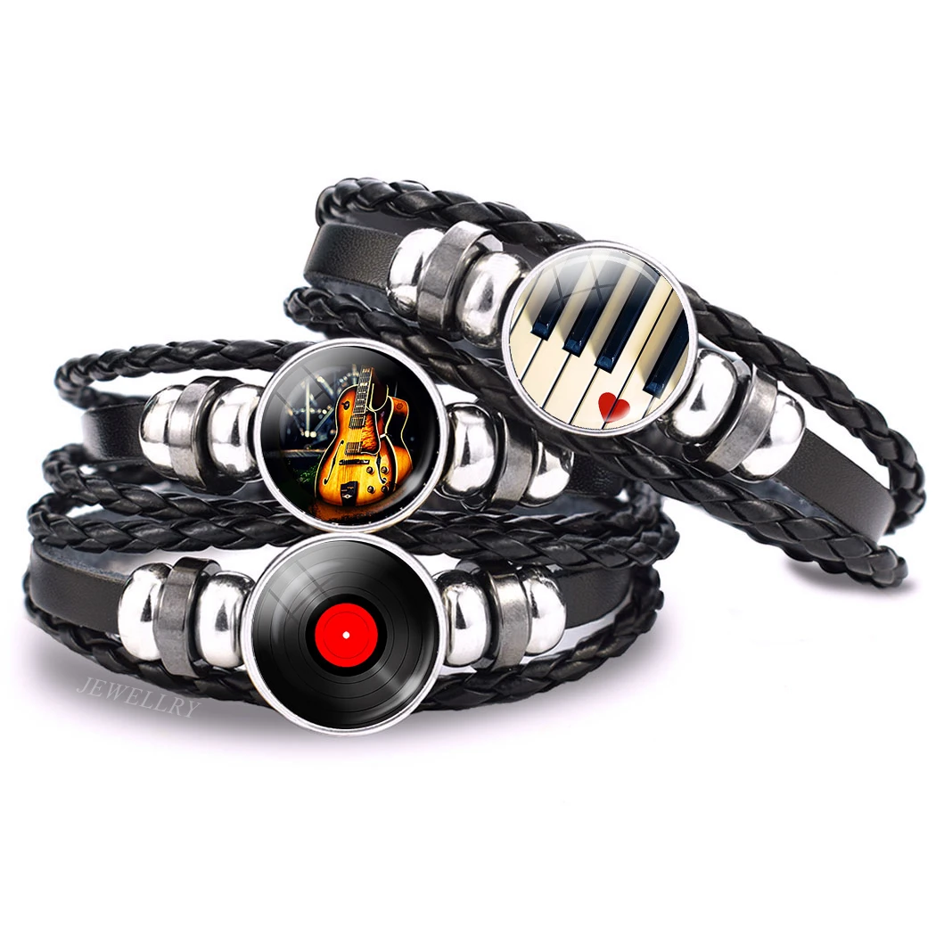 Musical Instrument Veena - Music Notes Bracelet Vintage Violin Piano