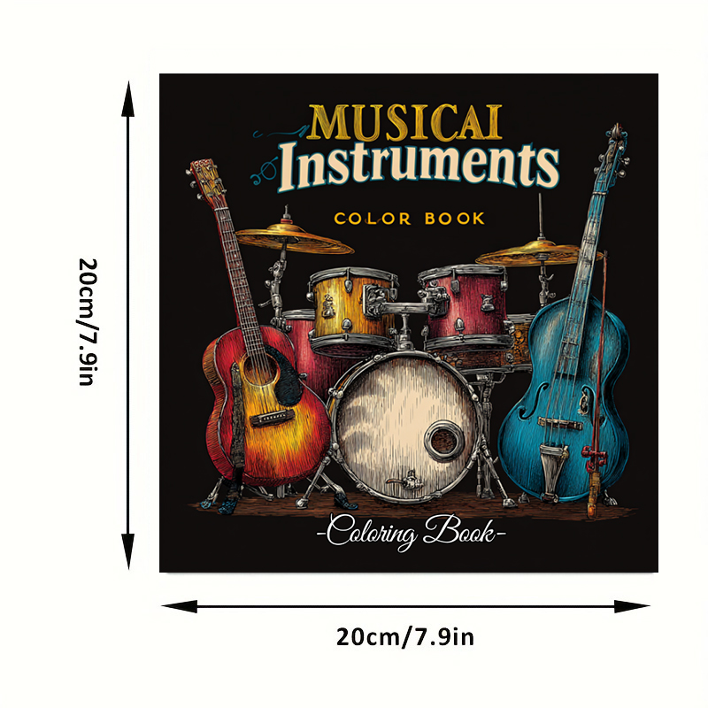 28 Pages Musical Instrument Co - مراجعة Musical Instrument Coloring Pages وسعره
