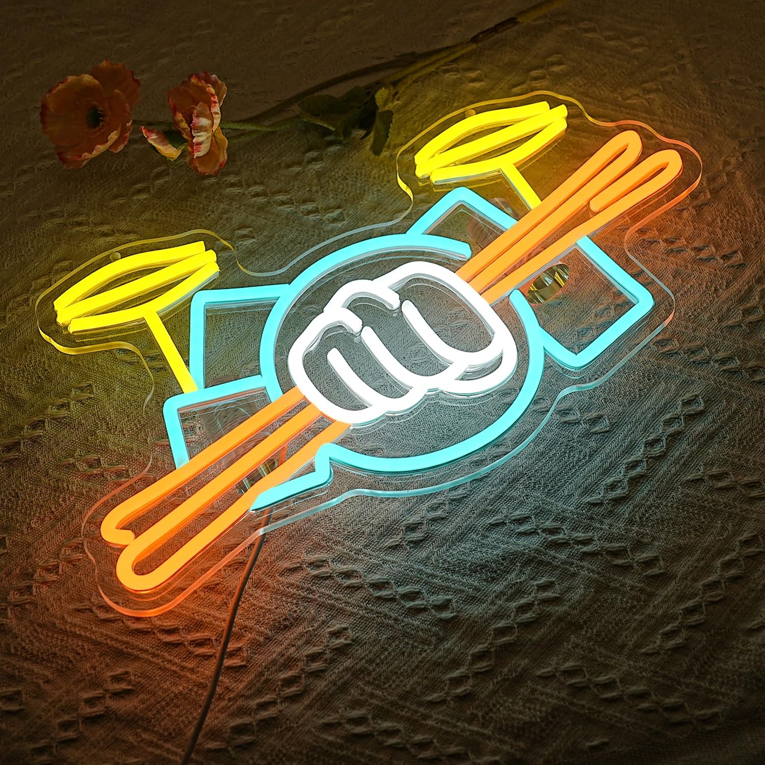 Drum Set Neon Sign USB Powered - مراجعة Musical Instruments وسعره