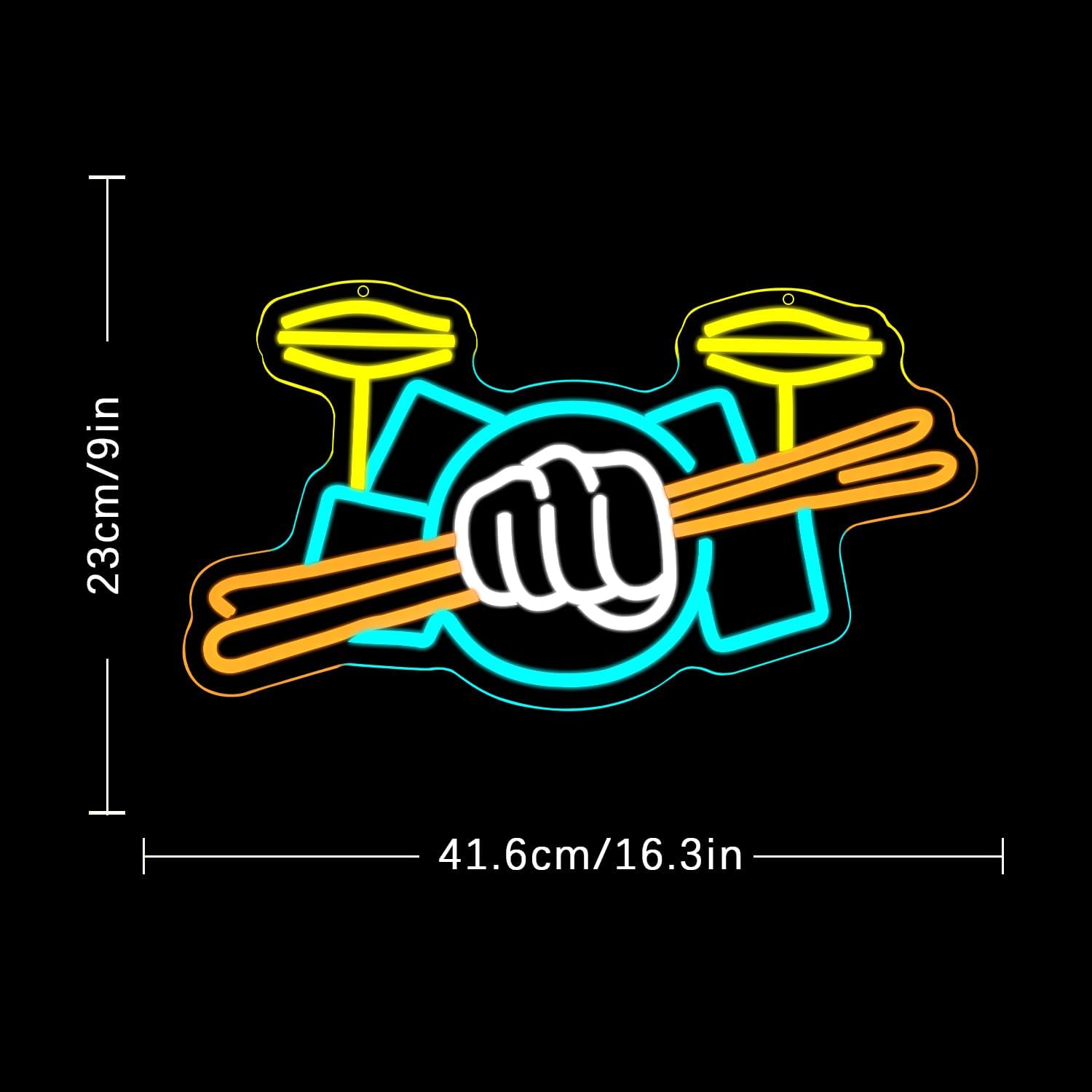 Drum Set Neon Sign USB Powered - مراجعة Musical Instruments وسعره