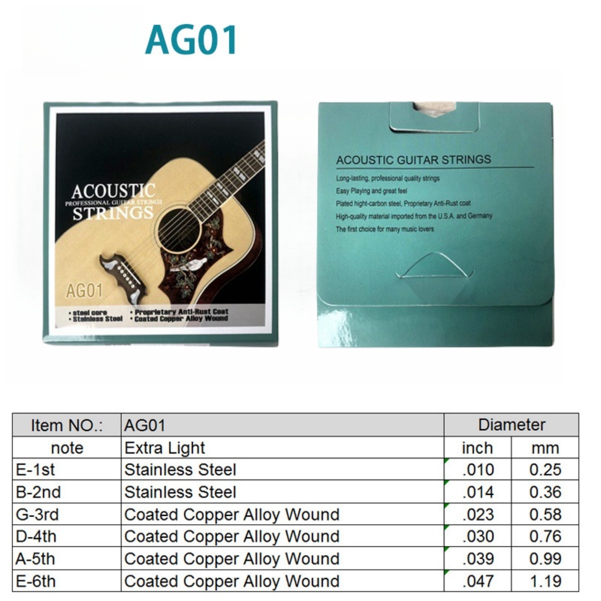Miwayer 1 Set/6 String AG01 Ac - مراجعة Musical Instrument Strings وسعره