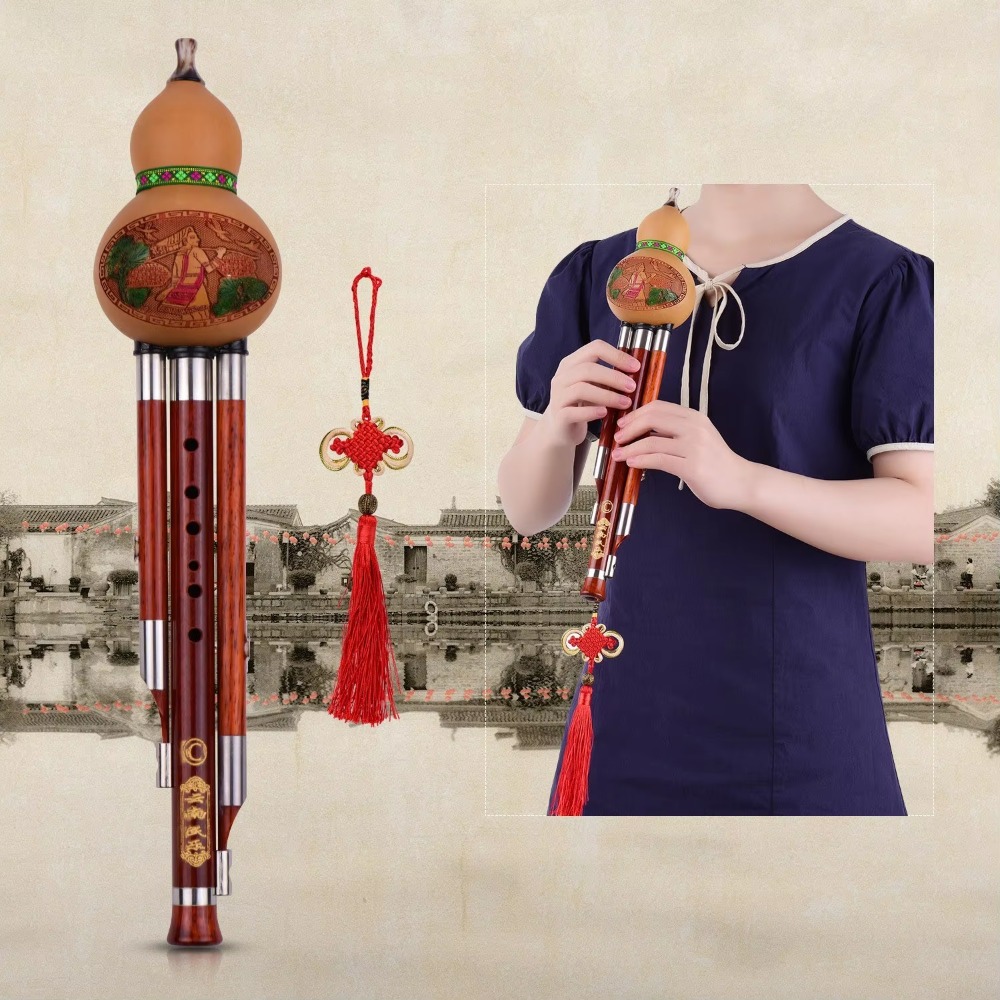 3-Tone C Key Hulusi Gourd Flut - مراجعة Musical Instruments وسعره