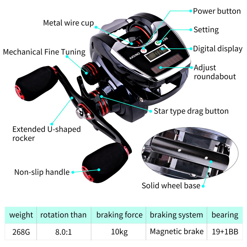 8.0:1 19+1BB Fishing Reel Left - مراجعة Ocean Drum Wave وسعره