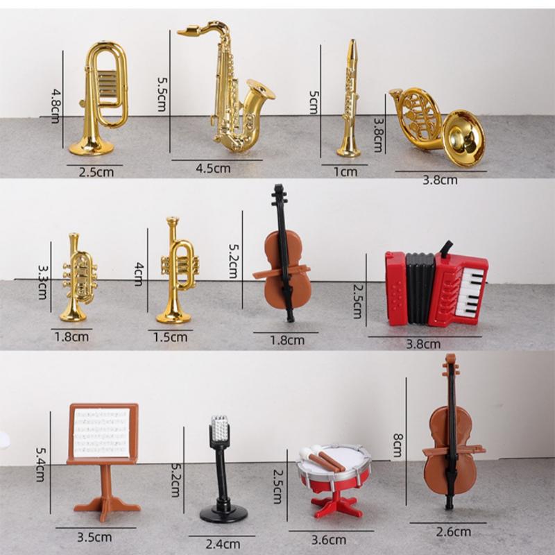 1Set Home Decor Toy 1:12 Dollh - مراجعة Musical Instruments Game وسعره