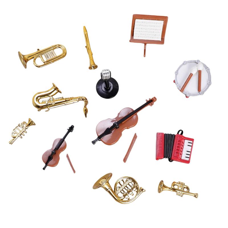 1Set Home Decor Toy 1:12 Dollh - مراجعة Musical Instruments Game وسعره