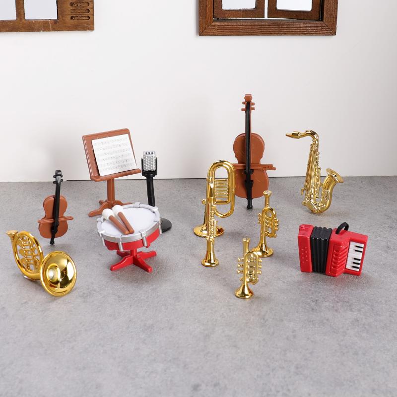 1Set Home Decor Toy 1:12 Dollh - مراجعة Musical Instruments Game وسعره