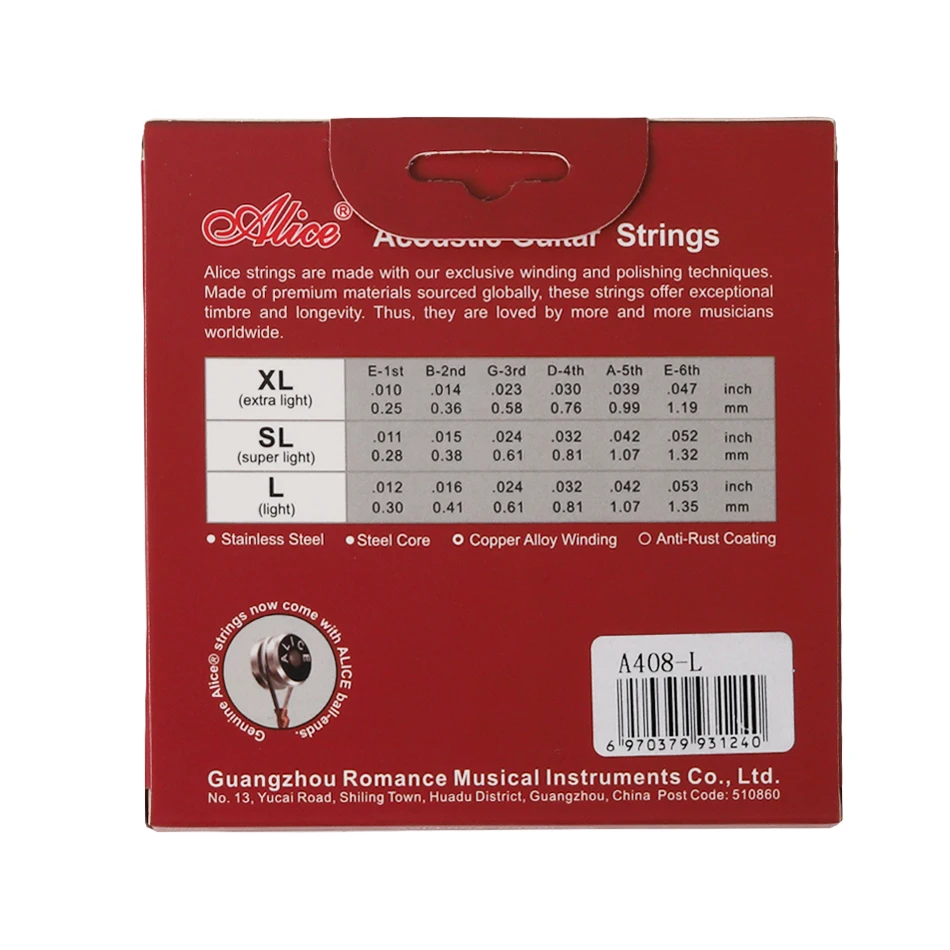 Alice A408  Full set Acoustic  - مراجعة Musical Instrument Strings وسعره