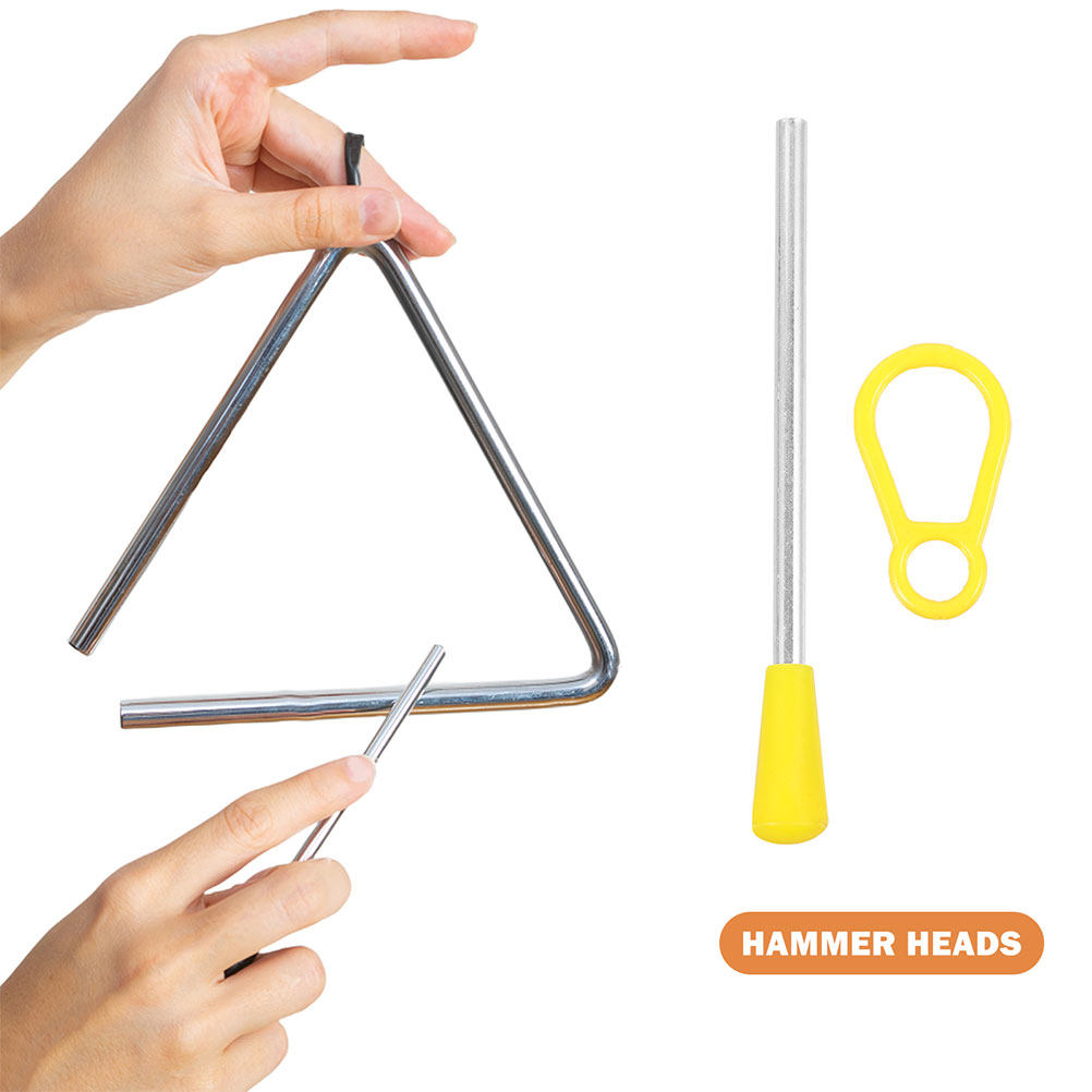 2Pcs Triangle Iron Percussion  - مراجعة Musical Instrument Triangle وسعره