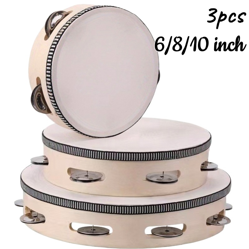1/3pcs Wooden Tambourine 6/8/1 - مراجعة Musical Instruments Game وسعره