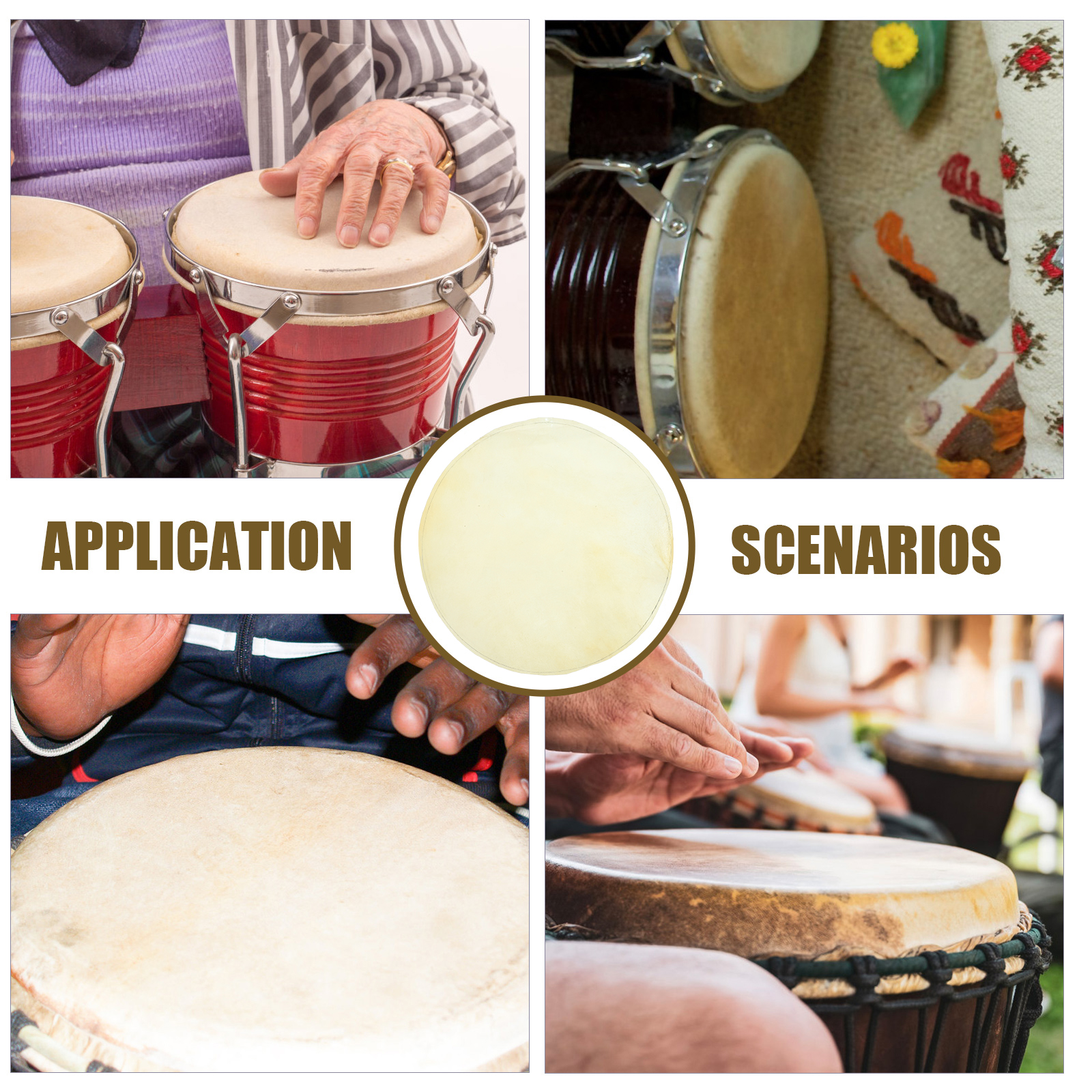 African Drum Skin Fittings Per - مراجعة Bongo Drum Set وسعره