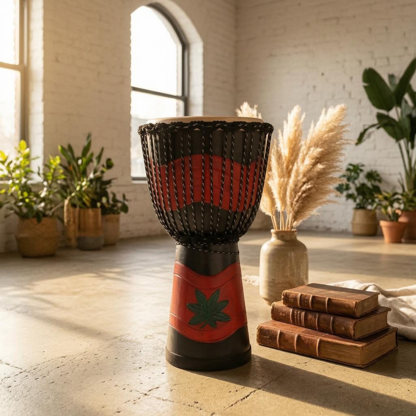 Djembe Drum Natural Drumhead R - مراجعة Musical Instrument Types وسعره