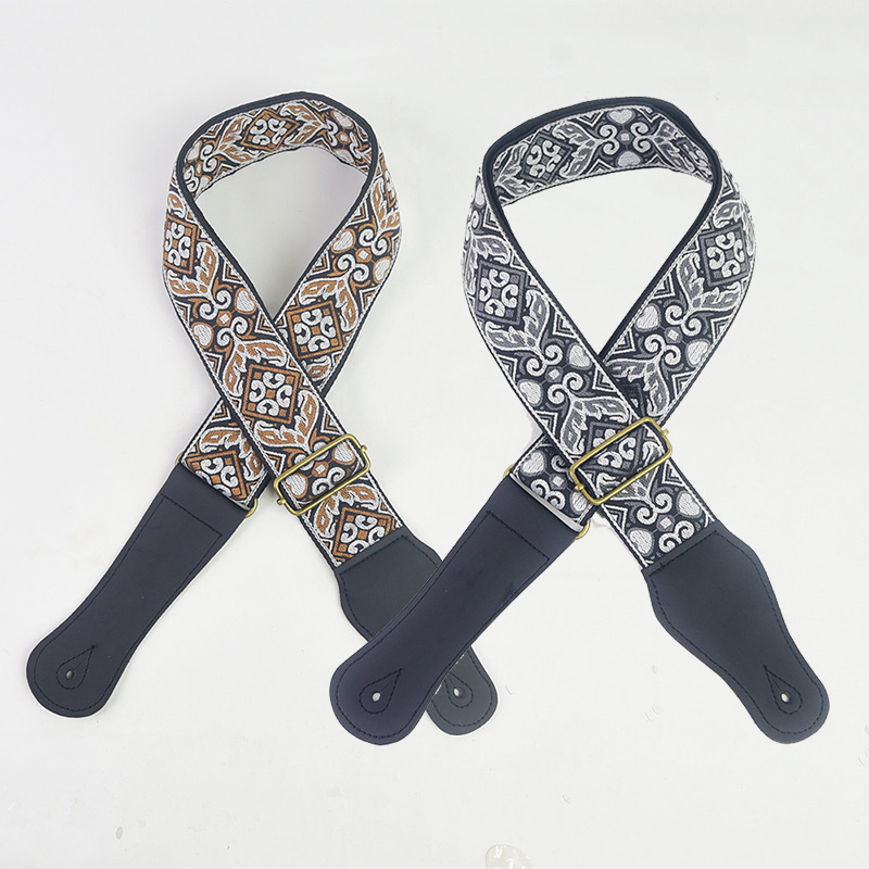 Guitar Strap Embroidered Print - مراجعة Musical Instrument Types وسعره