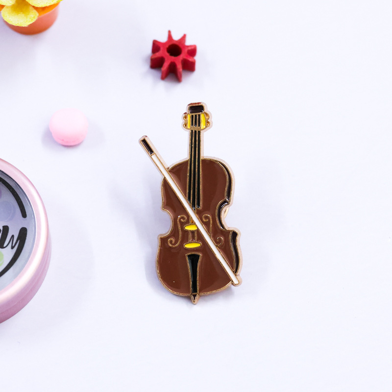 Cartoon Violin Enamel Pin Badg - مراجعة Musical Instrument Veena وسعره